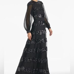 Sachin + Babi Black Sequin Long Sleeve Dress